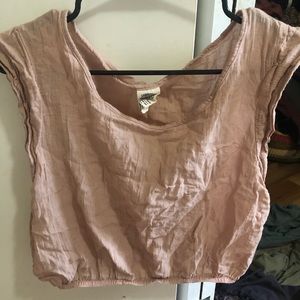 Organic cotton gauze pink blouse medium